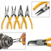 Kit De Alicates Para Anéis 7'' Polegadas Jogo Com 4 Peças Interno e Externo Reto E Curvo Saca Anel