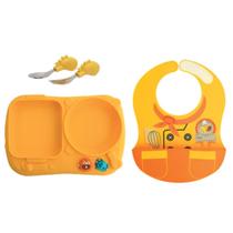 Kit de alimentação em silicone marcus & marcus chef amarelo