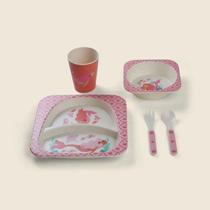 Kit de Alimentação Sereia c/ 5 Peças Bambu Rosa - ABABY