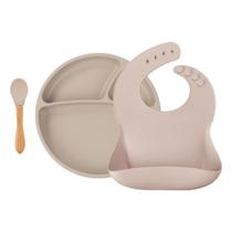 Kit de Alimentação Silicone BLW Set 2 Bubble Beige - Minikoioi