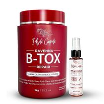 Kit de Alisamento Capilar I Belli Capelli Ravenna B-tox Capilar Reparador e Óleo Reparador Anti-Frizz, Hidratação Intensa, Brilho Livre de Formaldeído Tratamento B-otox para Todos os Tipos de Cabelo (2 Unidades)