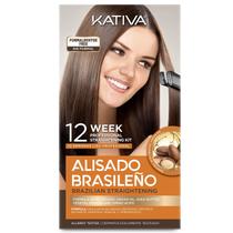 Kit de alisamento de cabelo Kativa Brazilian 12 semanas com óleo de argan