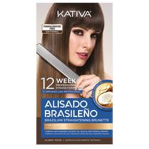 Kit de alisamento de cabelo Kativa Brazilian Brunette 12 semanas
