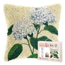 Kit de Almofada com Latch Hook DIY Hortênsia 43x43 cm