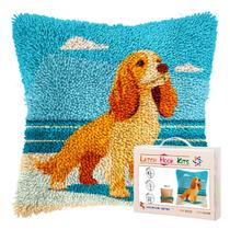 Kit de Almofada Latch Hook DIY Cachorro Fofo 43x43 cm