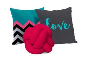 Kit de almofada love - 03 pc - pink Kit de almofada love - 03 pc - pink