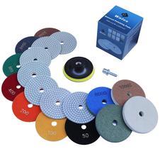 Kit de almofadas de polimento de diamante Waies 11 peças 100-250 mm úmidas e secas Kit de almofadas de polimento de diamante Waies 11 peças 100-250 mm úmidas e secas