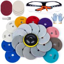 Kit de Almofadas de Polimento VISCOO 4" com 20 Peças para Granito e Mármore Kit de Almofadas de Polimento VISCOO 4" com 20 Peças para Granito e Mármore