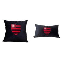 Kit de Almofadas em Veludo Bordadas Flamengo Kit de Almofadas em Veludo Bordadas Flamengo