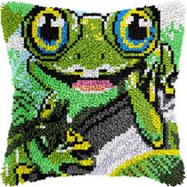 Kit de almofadas Latch Hook veirousa Naughty Frog para adultos Kit de almofadas Latch Hook veirousa Naughty Frog para adultos