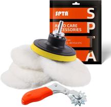 Kit de almohadillas de pulido de lana SPTA de 3" (75 mm) con 6 piezas y adaptador para taladro