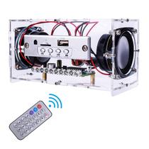Kit de alto-falantes MioYoow DIY compatível com Bluetooth com luz intermitente LED, projeto de solda, mini amplificador de som estéreo doméstico, kits