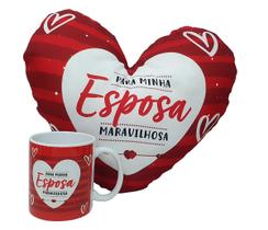 Kit de Amor Presente Para Dia dos Namorados Caneca Almofada