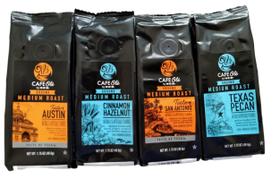 Kit de Amostras de Café Moído Gourmet Cafe Ole (4 Sabores de 50 g Cada) Noz Pecan do Texas, Sabor de Austin, Sabor de San Antonio, Canela com Avelã Kit de Amostras de Café Moído Gourmet Cafe Ole (4 Sabores de 50 g Cada) Noz Pecan do Texas, Sabor de Austin, Sabor de San Antonio, Canela com Avelã