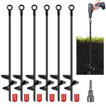 Kit de Anclajes Isohit 6 Piezas 76 cm Barrena para Tierra para Remolque y Refugios