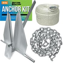 Kit de Âncora para Barco Better Boat 13 lb Fluke Corrente 2,5 m Corda 30 m Kit de Âncora para Barco Better Boat 13 lb Fluke Corrente 2,5 m Corda 30 m