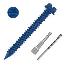 Kit de ancoragem de parafuso de concreto Etauwe 1/4 x 1,75 cm azul 100 PCS Kit de ancoragem de parafuso de concreto Etauwe 1/4 x 1,75 cm azul 100 PCS