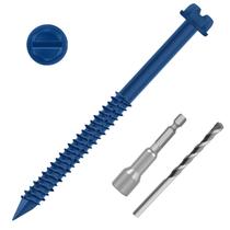 Kit de ancoragem de parafuso de concreto Etauwe 4,8 mm x 57,3 mm azul 100 PCS Kit de ancoragem de parafuso de concreto Etauwe 4,8 mm x 57,3 mm azul 100 PCS