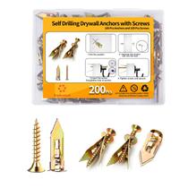 Kit de âncoras autoperfurantes para drywall Hyphorixal 200 PCS com parafusos
