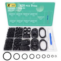 Kit de anéis de vedação hidráulicos XBVV 420 peças Buna-N, 9 tamanhos Kit de anéis de vedação hidráulicos XBVV 420 peças Buna-N, 9 tamanhos