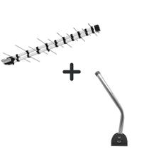 Kit de Antena Digital Alto Ganho Lte 20 Elementos + Mastro