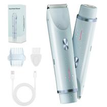 Kit de aparador e barbeador de biquíni FIONOFY 2 em 1 para mulheres azul