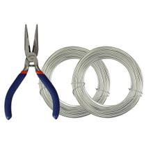 Kit De Arame Galvanizado Para Artesanato 50 Metros Com Alicate Bico Reto Kit De Arame Galvanizado Para Artesanato 50 Metros Com Alicate Bico Reto