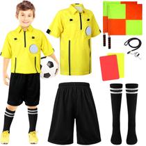 Kit de árbitro de futebol infantil Newcotte, 11 unidades, amarelo e preto