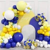 Kit de arco de balão: azul marinho, amarelo, branco, 143 unidades, tema náutico Kit de arco de balão: azul marinho, amarelo, branco, 143 unidades, tema náutico