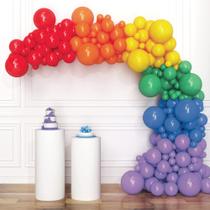 Kit de arco de balão HOUSE OF PARTY Rainbow com 135 unidades de balões