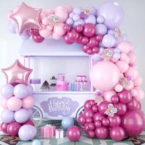 Kit de arco de balão Rose Gold Star 110 unidades de macaron rosa lavanda Kit de arco de balão Rose Gold Star 110 unidades de macaron rosa lavanda