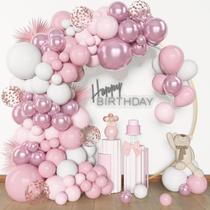 Kit de Arco de Balões A Archloon 156 peças Rosa e Branco em Látex Kit de Arco de Balões A Archloon 156 peças Rosa e Branco em Látex