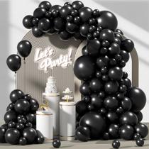 Kit de Arco de Balões Awenztech 122pcs Látex Preto 18-5 polegadas Kit de Arco de Balões Awenztech 122pcs Látex Preto 18-5 polegadas