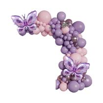 Kit De Arco De Balões Borboleta Roxa 126PCS Para Decoração De Festa, Casamento, Chá De Bebê,
