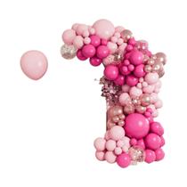 Kit De Arco De Balões De Confete Rosa Dourado Macaron Para Decoração De Casamento, Aniversário E Chá