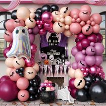 Kit de arco de balões de Halloween, 120 unidades com balões Ghost Foil