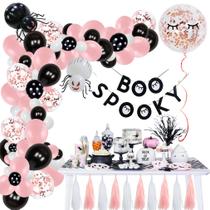 Kit de arco de balões de Halloween 82 unidades de látex Mylar para decoração de festas