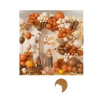 Kit De Arco De Balões De Outono 101 Peças Laranja Queimado, Marrom, Areia E Branco Para Decoração De