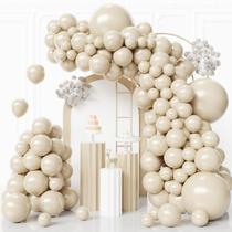 Kit de Arco de Balões FQZYLCH 130 peças Balões de Látex Creme