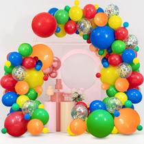 Kit de Arco de Balões Garland Zesliwy - Confetes Rainbow para Festa