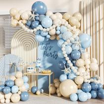 Kit de Arco de Balões JOYFLOAT 140 Peças Azul e Branco para Festa