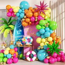 Kit de Arco de Balões JOYFLOAT 141 Peças Cores Tropicais de Verão Kit de Arco de Balões JOYFLOAT 141 Peças Cores Tropicais de Verão