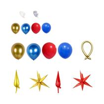 Kit De Arco De Balões Kozee Com 126 Peças Em Vermelho, Azul E Dourado Para Decorações De Festa De Kit De Arco De Balões Kozee Com 126 Peças Em Vermelho, Azul E Dourado Para Decorações De Festa De