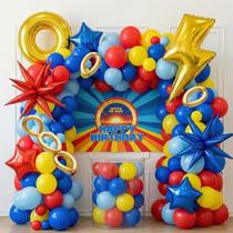 Kit de Arco de Balões LuftParty Tema Gamer Vermelho, Azul e Dourado Kit de Arco de Balões LuftParty Tema Gamer Vermelho, Azul e Dourado