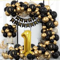 Kit de arco de balões para decoração de aniversário de 1 ano para menino Tenkiriy Kit de arco de balões para decoração de aniversário de 1 ano para menino Tenkiriy