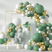Kit de Arco de Guirnalda de Globos CANREVEL 125 piezas Verde Salvia Oro
