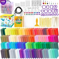 Kit de Argila Polimérica IGaiety 110 Cores para Assar no Forno 245 Peças Kit de Argila Polimérica IGaiety 110 Cores para Assar no Forno 245 Peças