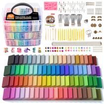Kit de argila polimérica Shuttle Art 82 cores com ferramentas e acessórios