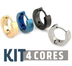 Kit de Argola Aço inoxidável 4 cores (1 peça de cada cor) Kit de Argola Aço inoxidável 4 cores (1 peça de cada cor)