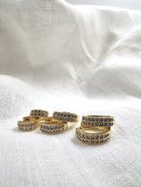 Kit de argolas com zircônias Crown - Banhado a Ouro Kit de argolas com zircônias Crown - Banhado a Ouro